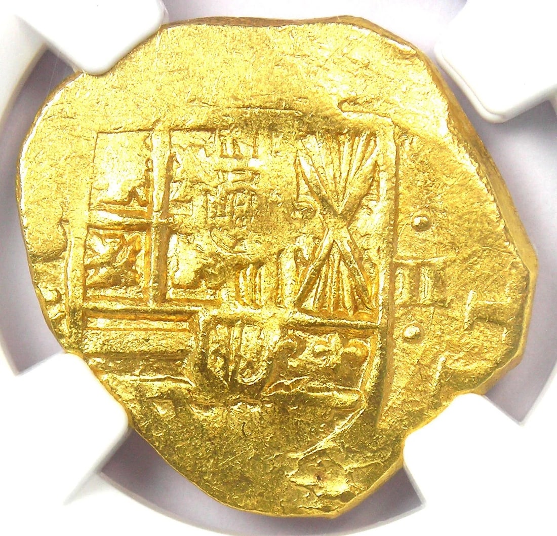 1617-1621 SPAIN GOLD PHILIP III COB 2 ESCUDOS COIN (1 of 4)