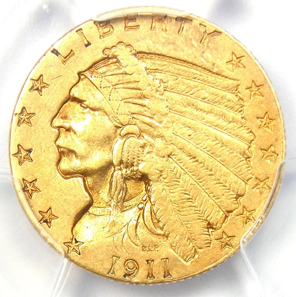 1911-D INDIAN GOLD QUARTER EAGLE $2.50 COIN: 1911-D Indian Gold Quarter Eagle $2.50 Coin Composition: Gold Year: 1911 Denomination: $2.50 Fineness: 0.9 Country of Origin: United States Accessories: None Accessories Notice: When purch