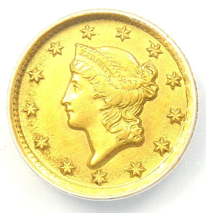 1849-D LIBERTY GOLD DOLLAR G$1 - DAHLONEGA COIN: 1849-D Liberty Gold Dollar G$1 - Dahlonega Coin Composition: Gold Year: 1849 Denomination: $1 Fineness: 0.9 Country of Origin: United States Accessories: None Accessories Notice: When purc