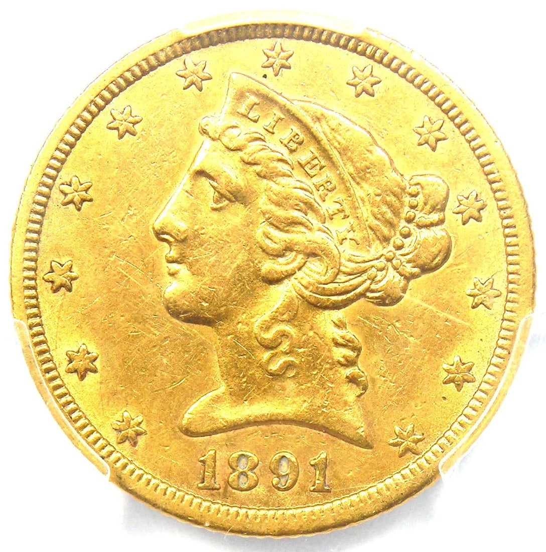 1891-CC LIBERTY GOLD HALF EAGLE $5 CARSON CITY COIN: 1891-CC Liberty Gold Half Eagle $5 Carson City Coin Composition: Gold Year: 1891 Denomination: $5 Fineness: 0.9 Country of Origin: United States Accessories: None Accessories Notice: When