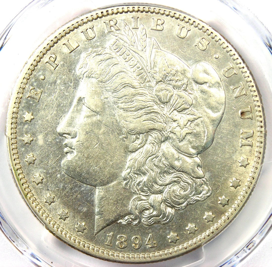 1894-S MORGAN SILVER DOLLAR $1 COIN: 1894-S Morgan Silver Dollar $1 Coin Composition: Silver Year: 1894 Denomination: $1 Fineness: 0.9 Country of Origin: United States Accessories: None Accessories Notice: When purchasing pre