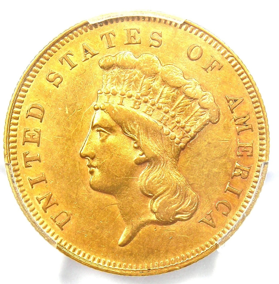 1863 THREE DOLLAR INDIAN GOLD COIN $3: 1863 Three Dollar Indian Gold Coin $3 Composition: Gold Year: 1863 Denomination: $3 Fineness: None Country of Origin: United States Accessories: None Accessories Notice: When purchasing pr