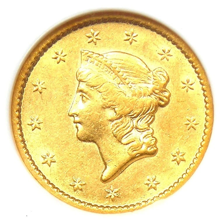 1854-S LIBERTY GOLD DOLLAR G$1 SAN FRANCISCO COIN: 1854-S Liberty Gold Dollar G$1 San Francisco Coin Composition: Gold Year: 1854 Denomination: $1 Fineness: 0.9 Country of Origin: United States Accessories: None Accessories Notice: When pu