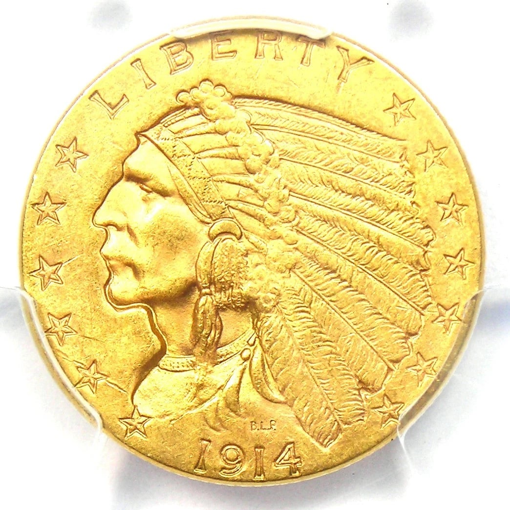 1914 INDIAN GOLD QUARTER EAGLE $2.50 COIN (1 of 4)