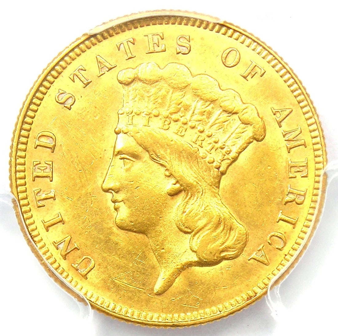 1874 THREE DOLLAR INDIAN GOLD COIN $3 (1 of 4)
