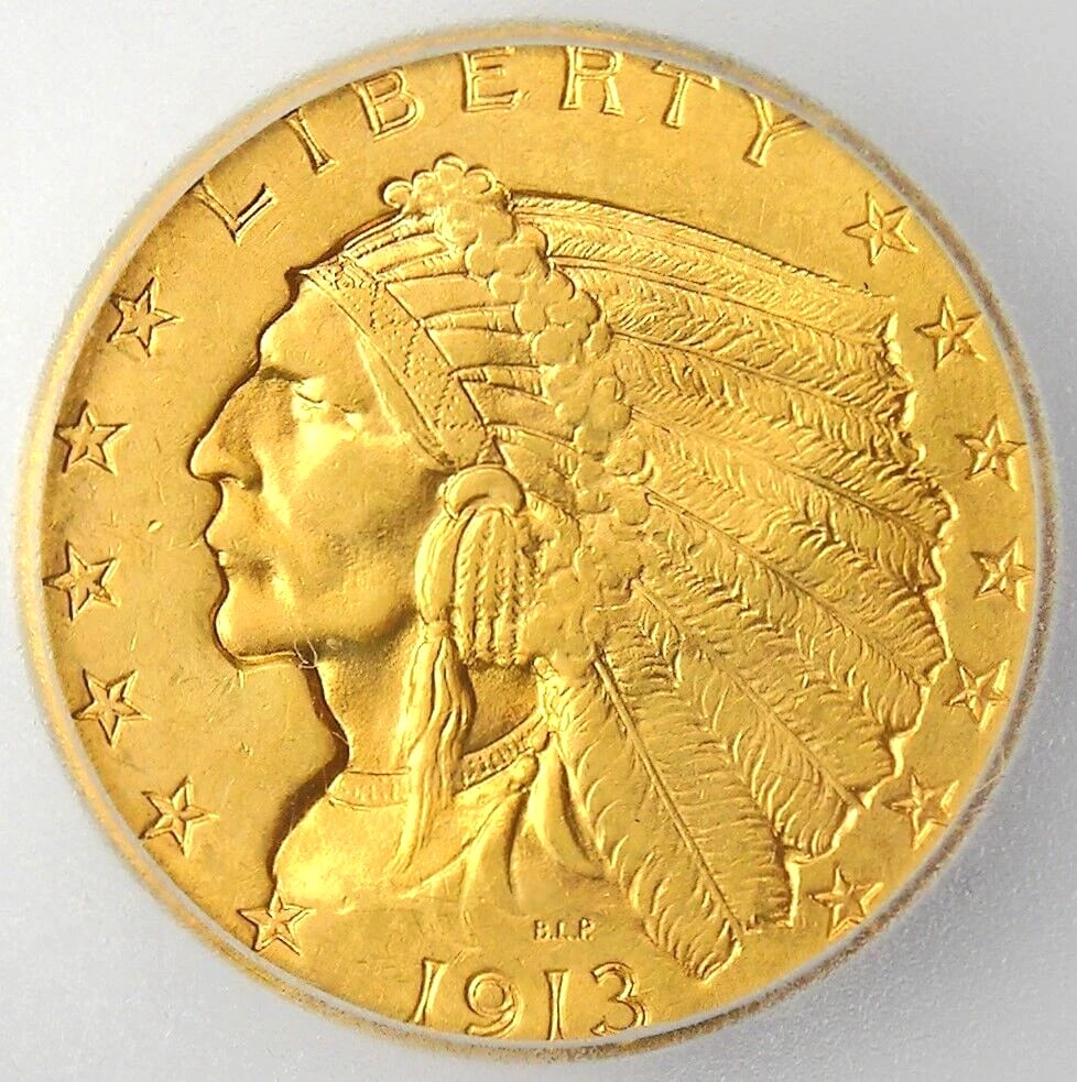 1913 INDIAN GOLD QUARTER EAGLE $2.50 COIN (1 of 2)