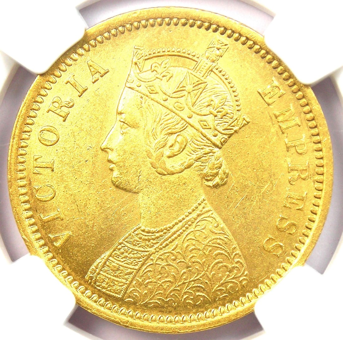 1879-C INDIA VICTORIA GOLD MOHUR COIN (1 of 4)