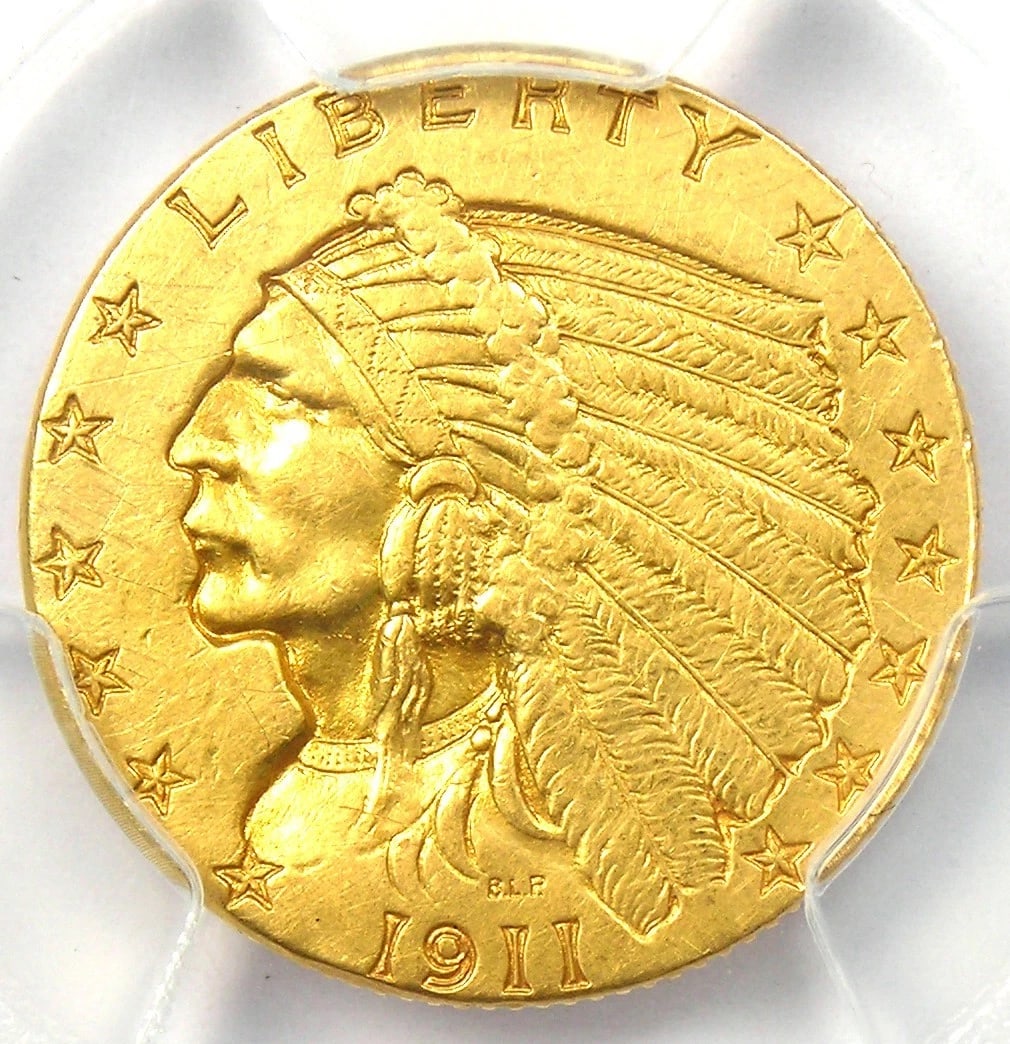 1911-D INDIAN GOLD QUARTER EAGLE $2.50 COIN: 1911-D Indian Gold Quarter Eagle $2.50 Coin Composition: Gold Year: 1911 Denomination: $2.50 Fineness: 0.9 Country of Origin: United States Accessories: None Accessories Notice: When purch