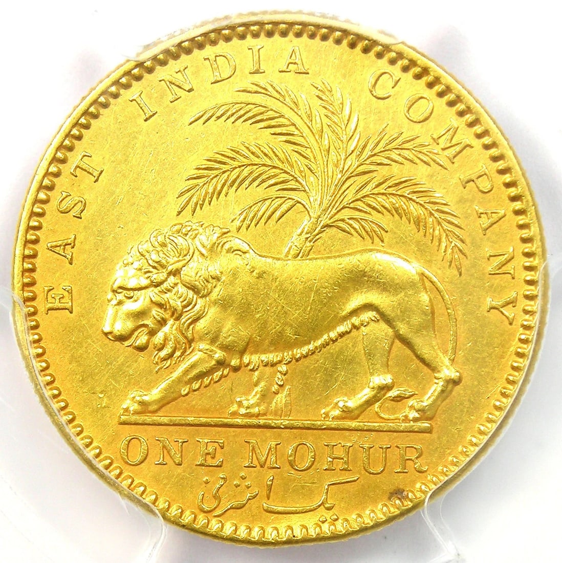 1841-C INDIA VICTORIA GOLD LION MOHUR COIN: 1841-C India Victoria Gold Lion Mohur Coin Composition: Gold Year: 1841 Denomination: None Fineness: None Country of Origin: India Accessories: None Accessories Notice: When purchasing pre