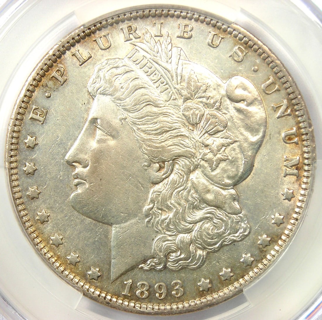 1893 MORGAN SILVER DOLLAR $1 COIN: 1893 Morgan Silver Dollar $1 Coin Composition: Silver Year: 1893 Denomination: $1 Fineness: 0.9 Country of Origin: United States Accessories: None Accessories Notice: When purchasing pre-o