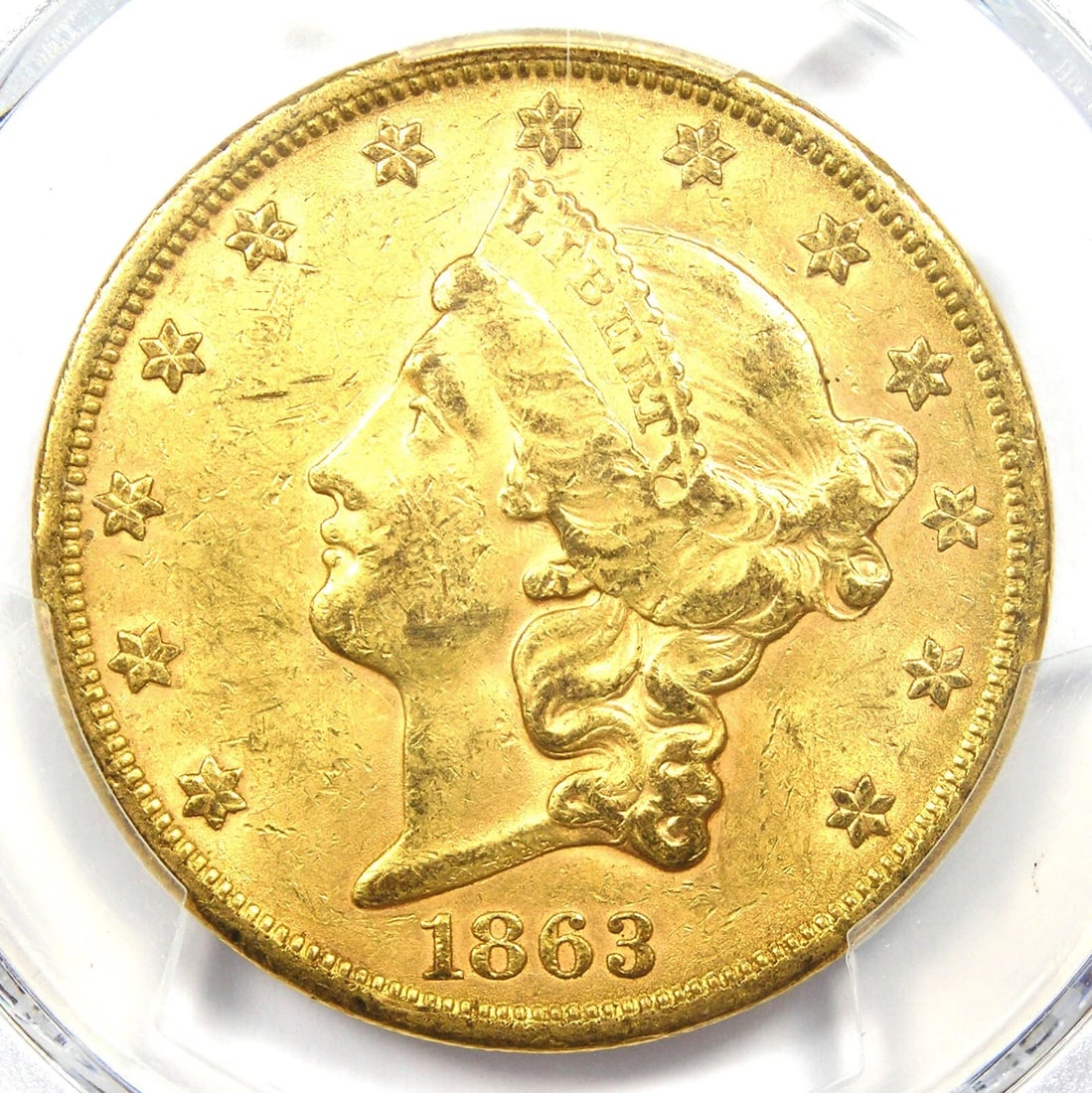 1863-S LIBERTY GOLD DOUBLE EAGLE $20 COIN (1 of 4)