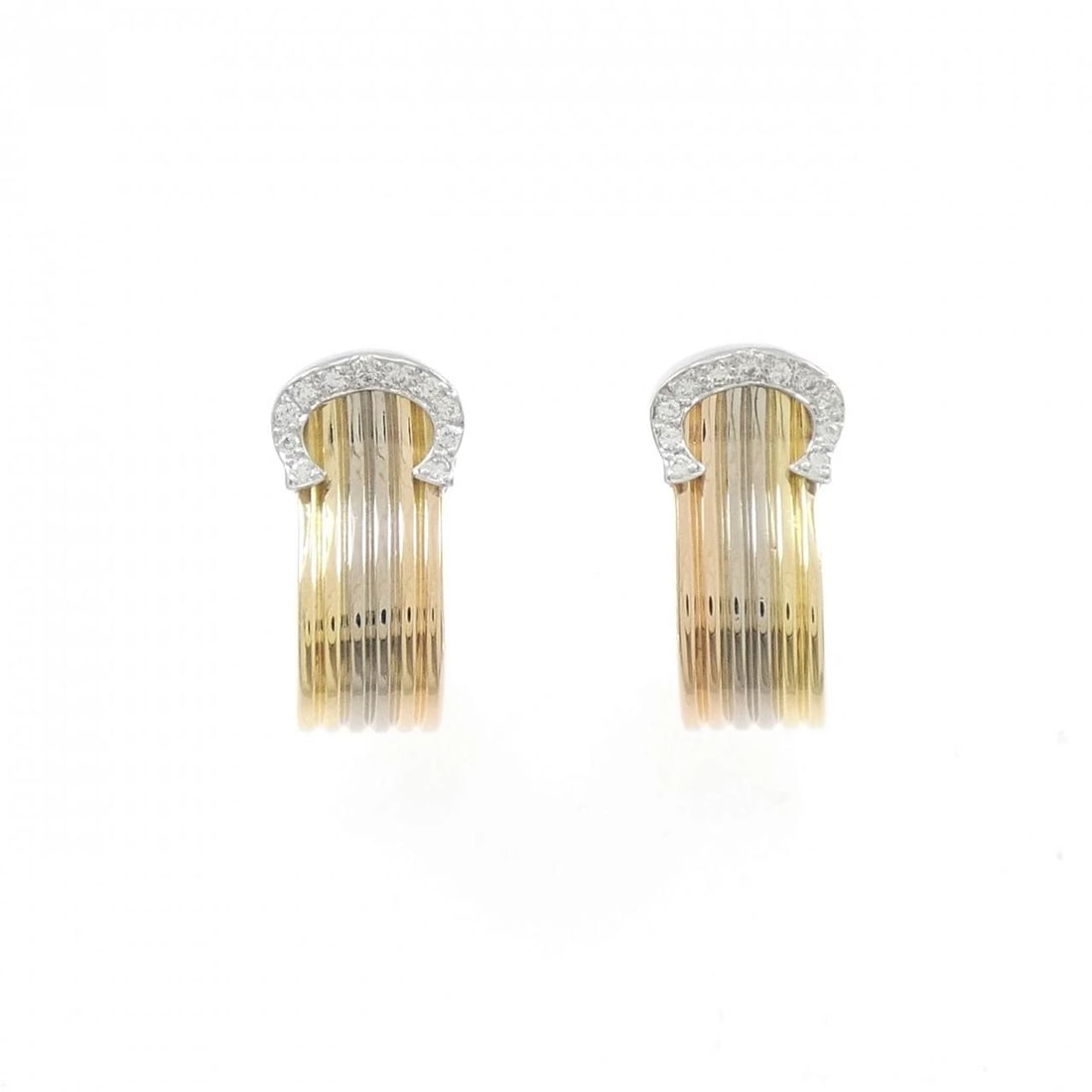CARTIER 2C EARRINGS: Cartier 2C Earrings Brand: Cartier Type: Earrings Material: 750 Yellow Gold 750 White Gold 750 Pink Gold Main Stone Natural Color: Yellow Gold White Gold Pink Gold Size: ActualSize HxW: