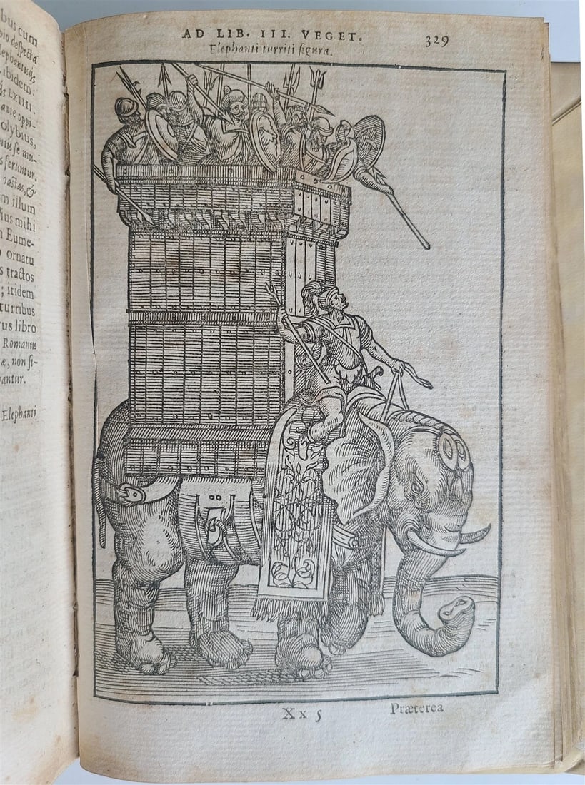 1592 A COMPLETELY ILLUSTRATED ANTIQUE PLANTIN DE RE MILITARI LIBRI IV: Year/Century: 16th century Language: Latin Subject: Illustrated Binding: Vellum Description: De re militari libri quatuor [and other writings] by Vegezio, Flavio Renato, edited by Gottschalk Stewech w