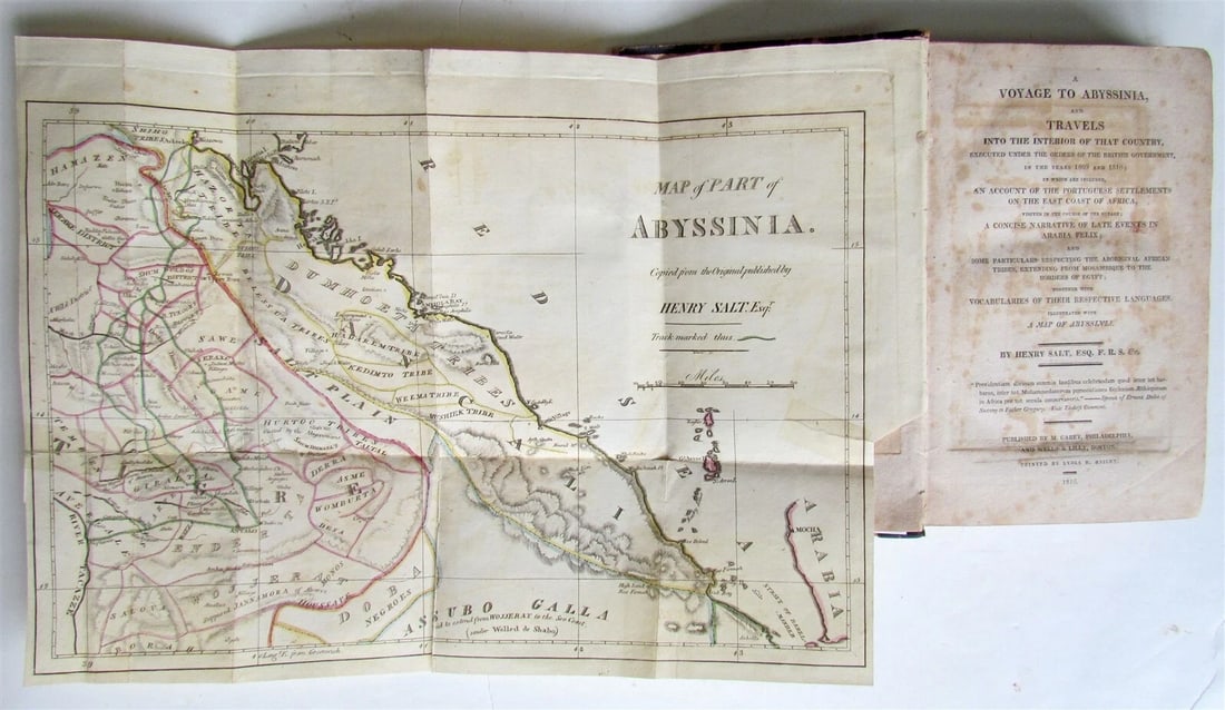 HENRY SALT'S 1816 VOYAGE TO ABYSSINIA, FIRST AMERICAN EDITION, RARE, WITH MAP: Year/Century: 19th century Language: English Subject: Illustrated Binding: Hardcover Description: Henry Salt. An account of the Portuguese settlements on Africa's east coast that were visited during t