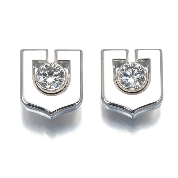 CARTIER EARRINGS DIAMOND FORTUNE 18K 750 WHITE GOLD (1 of 2)