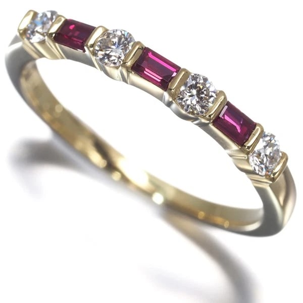 TIFFANY&CO. RING RUBY DIAMOND 18K 750 YELLOW GOLD (1 of 3)