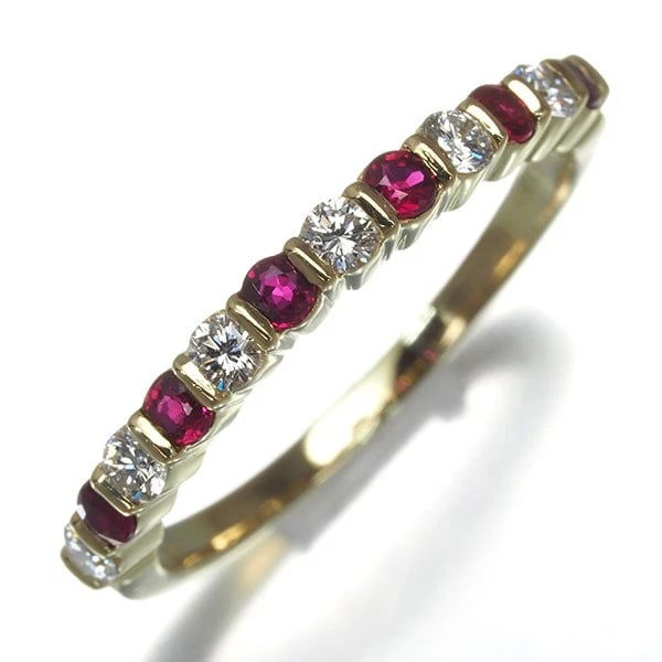 TIFFANY&CO. RING RUBY DIAMOND HALF ETERNITY - 2