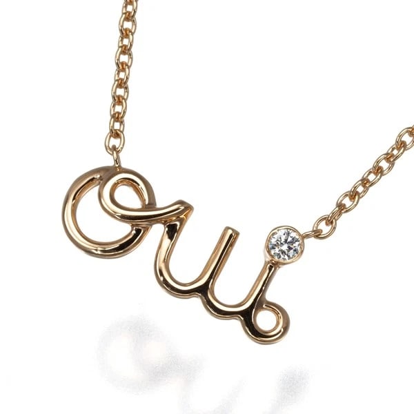 CHRISTIAN DIOR NECKLACE DIAMOND DIOR AMOUR OUI: Christian Dior Necklace Diamond Dior amour Oui Brand: Christian Dior Type: Necklace Material: 18K / 750 / Rose Gold Main Stone/Creation Natural Color: Rose Gold Size: Necklace length: 38 /