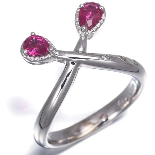 CISEY RING RUBY DIAMOND MILGRAIN - 3