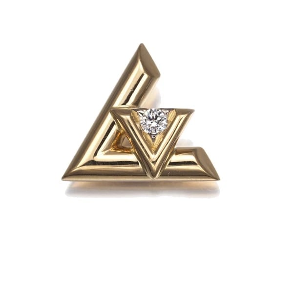 LOUIS VUITTON SINGLE EARRING DIAMOND VOLT ONE 18K 750 YELLOW GOLD (1 of 2)