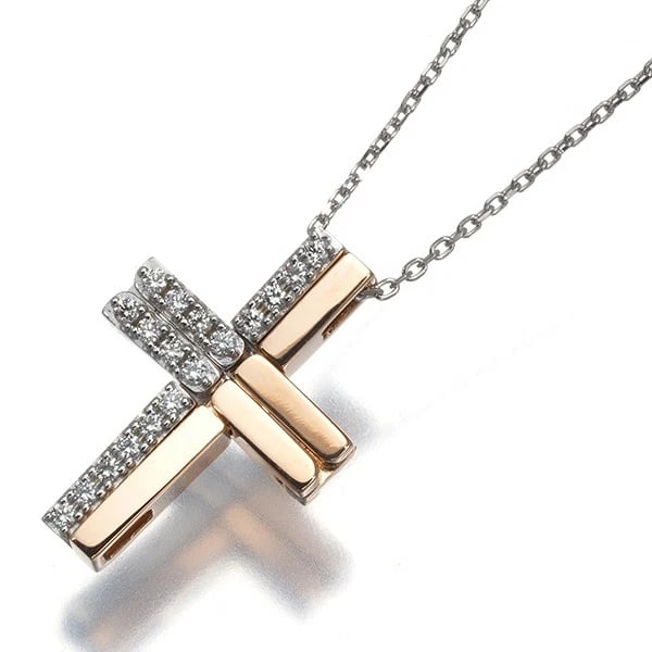 TASAKI NECKLACE DIAMOND CROSS BICOLOR 18K WG/PG: TASAKI Necklace Diamond Cross Bicolor 18K WG/PG Brand: TASAKI Type: Necklace Material: 18K / 750 / White Gold 18K / 750 / Rose Gold Main Stone/Creation Natural Color: White,Rose Gold Size: Necklac