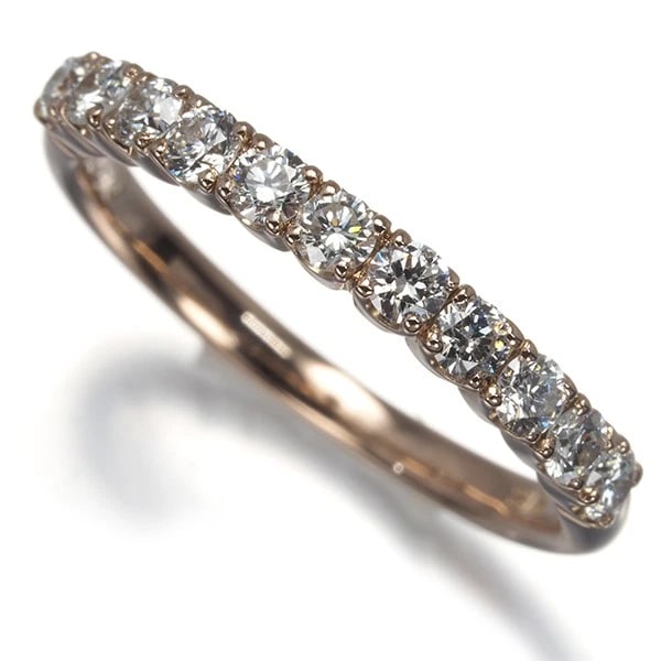 VENDOME RING DIAMOND HALF ETERNITY 18K 750 ROSE GOLD: VENDOME Ring Diamond Half Eternity 18K 750 Rose Gold Brand: VENDOME Type: Ring Material: 18K / 750 / Rose Gold Main Stone/Creation Natural Color: Rose Gold Size: US 4 Accessories: None Acc