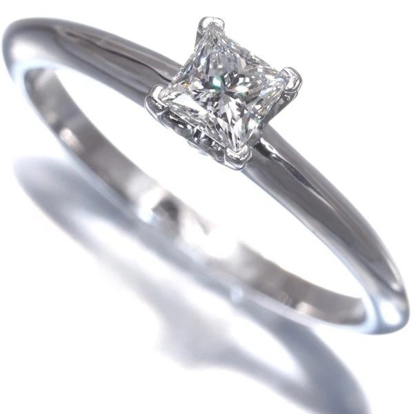 TIFFANY&CO. RING DIAMOND SOLITAIRE PRINCESS-CUT -: Tiffany&Co. Ring Diamond Solitaire Princess-cut - Brand: Tiffany & Co. Type: Ring Material: 950 / Platinum Main Stone/Creation Natural Color: Platinum Size: US 6.5 - 6.75 Accessories: None