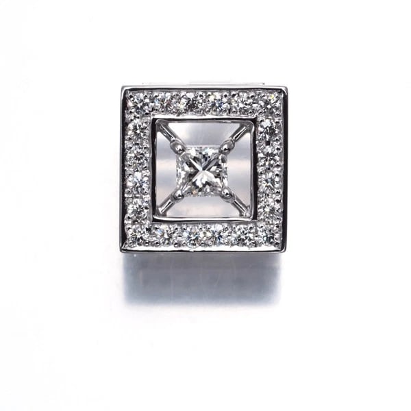TASAKI PENDANT DIAMOND SQUARE 18K 750 WHITE GOLD (1 of 2)