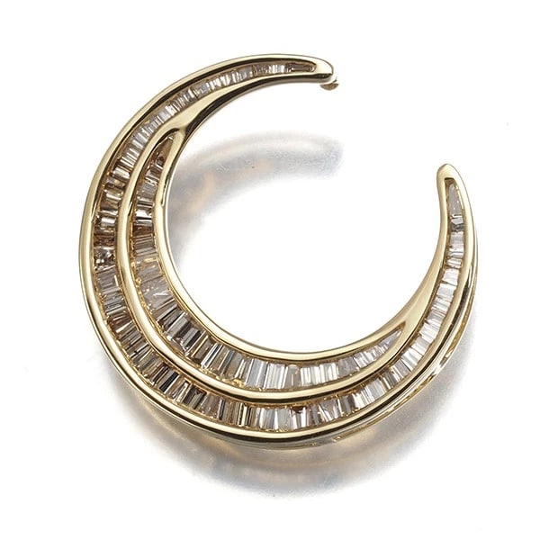 GSTV PENDANT BROWN DIAMOND TAPERED-CUT MOON (1 of 2)