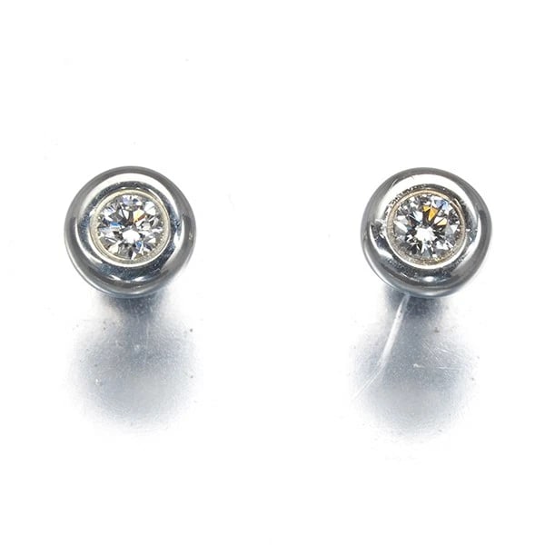 TIFFANY&CO. EARRINGS DIAMOND BY THE YARD SILVER 925 (1 of 3)