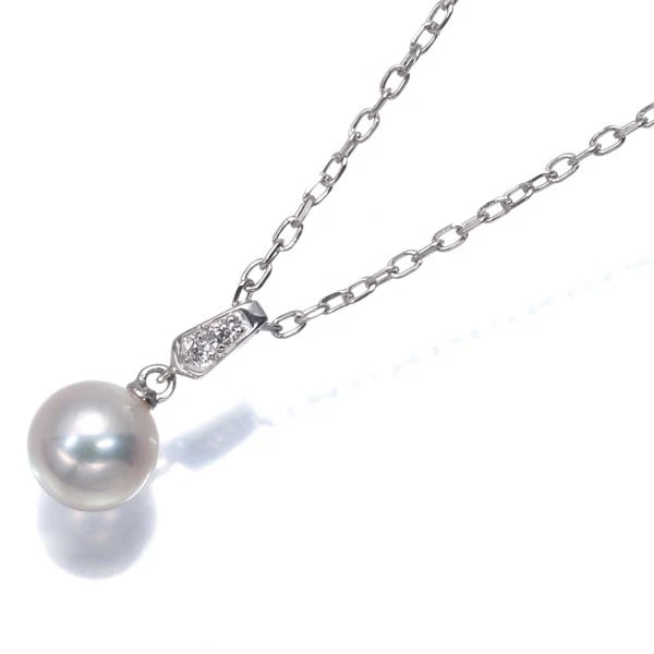 MIKIMOTO NECKLACE AKOYA PEARL DIAMOND 18K 750 WHITE GOLD: Mikimoto Necklace Akoya Pearl Diamond 18K 750 White Gold Brand: MIKIMOTO Type: Necklace Material: 18K / 750 / White Gold Color: White Gold Size: Necklace length: 40cm Accessories: None Acc