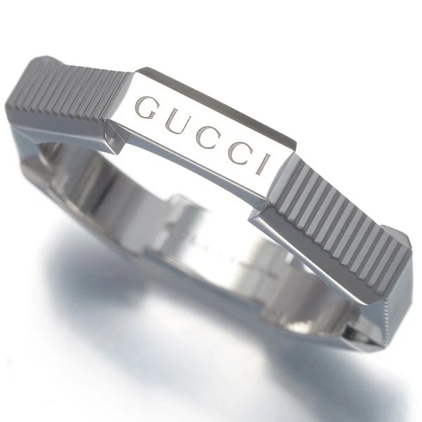 GUCCI RING LINK TO LOVE STRIPE 18K 750 WHITE GOLD (1 of 2)