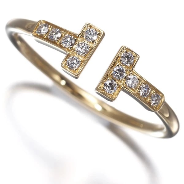 TIFFANY&CO. RING DIAMOND TIFFANY T WIRE 18K 750 YELLOW GOLD (1 of 2)