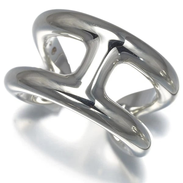 HERMES RING OSMOSE PM 925 STERLING SILVER: HERMES Ring Osmose PM 925 Sterling Silver Brand: HERMES Type: Ring Material: 925 / Sterling Silver Color: Silver Size: US 7.25 Accessories: None Accessories Notice: When purchasing pre-owned