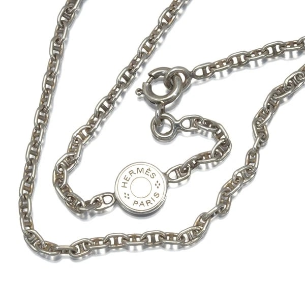 HERMES CHAIN NECKLACE CHAINE D'ANCRE TTPM: HERMES Chain Necklace Chaine d'Ancre TTPM Brand: HERMES Type: Necklace Material: 925 / Sterling Silver Color: Silver Size: Necklace length: 40cm Necklace width: 2.3mm Clasp width: 3.8mm 