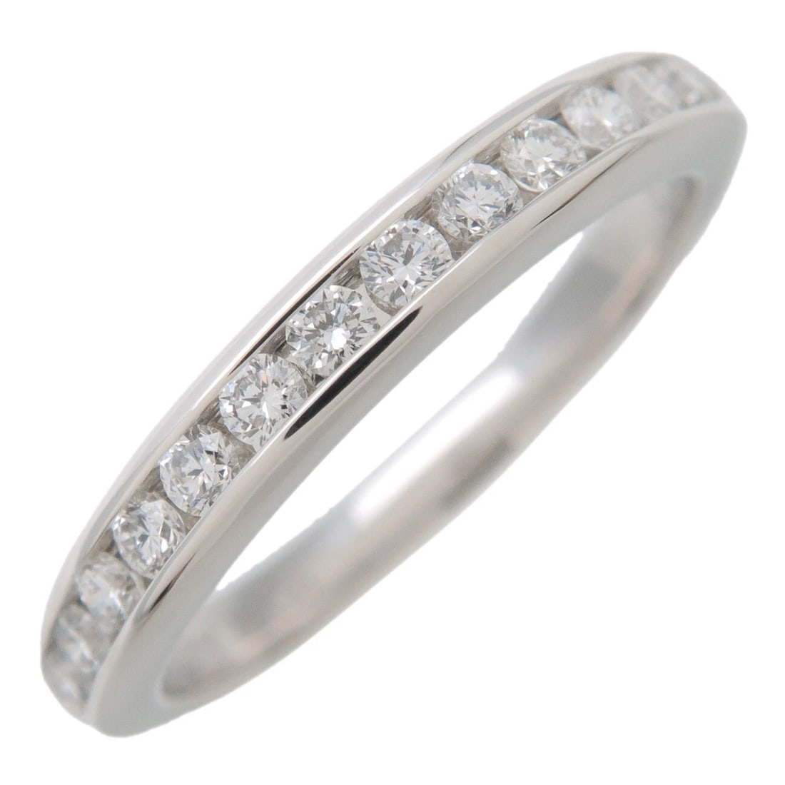TIFFANY & CO. HALF CIRCLE CHANNEL SETTING PT950 PLATINUM RING: Tiffany & Co. Half Circle Channel Setting PT950 Platinum Ring Brand: Tiffany & Co. Type: Ring Material: PT950 Platinum Main Stone/Creation Natural Color: Platinum Size: 4 US Accessories: None
