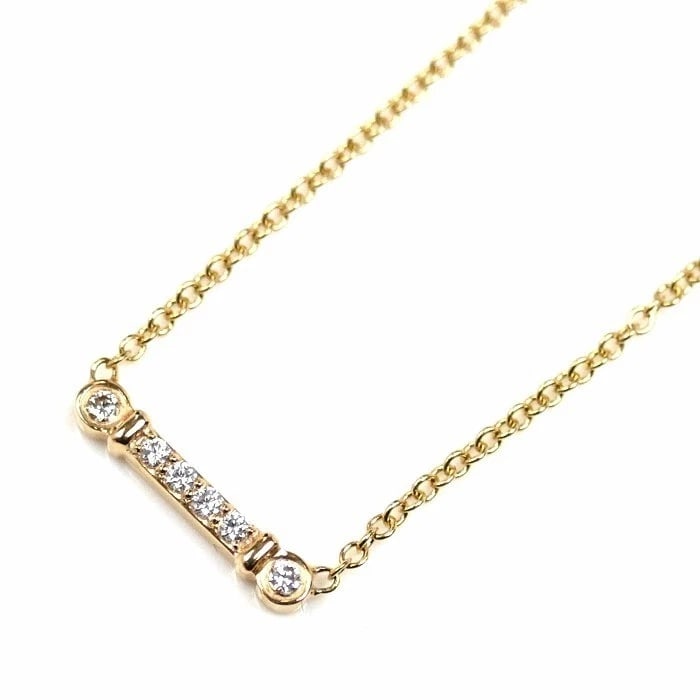 TIFFANY & CO. FLEUR DE LIS STEM DIAMOND NECKLACE 18K YELLOW GOLD K18YG: Tiffany & Co. Fleur de Lis Stem Diamond Necklace 18K Yellow Gold K18YG Brand: Tiffany & Co. Type: Necklace Material: 18K Yellow Gold Main Stone/Creation Natural Color: Gold Size: Chain Length: App