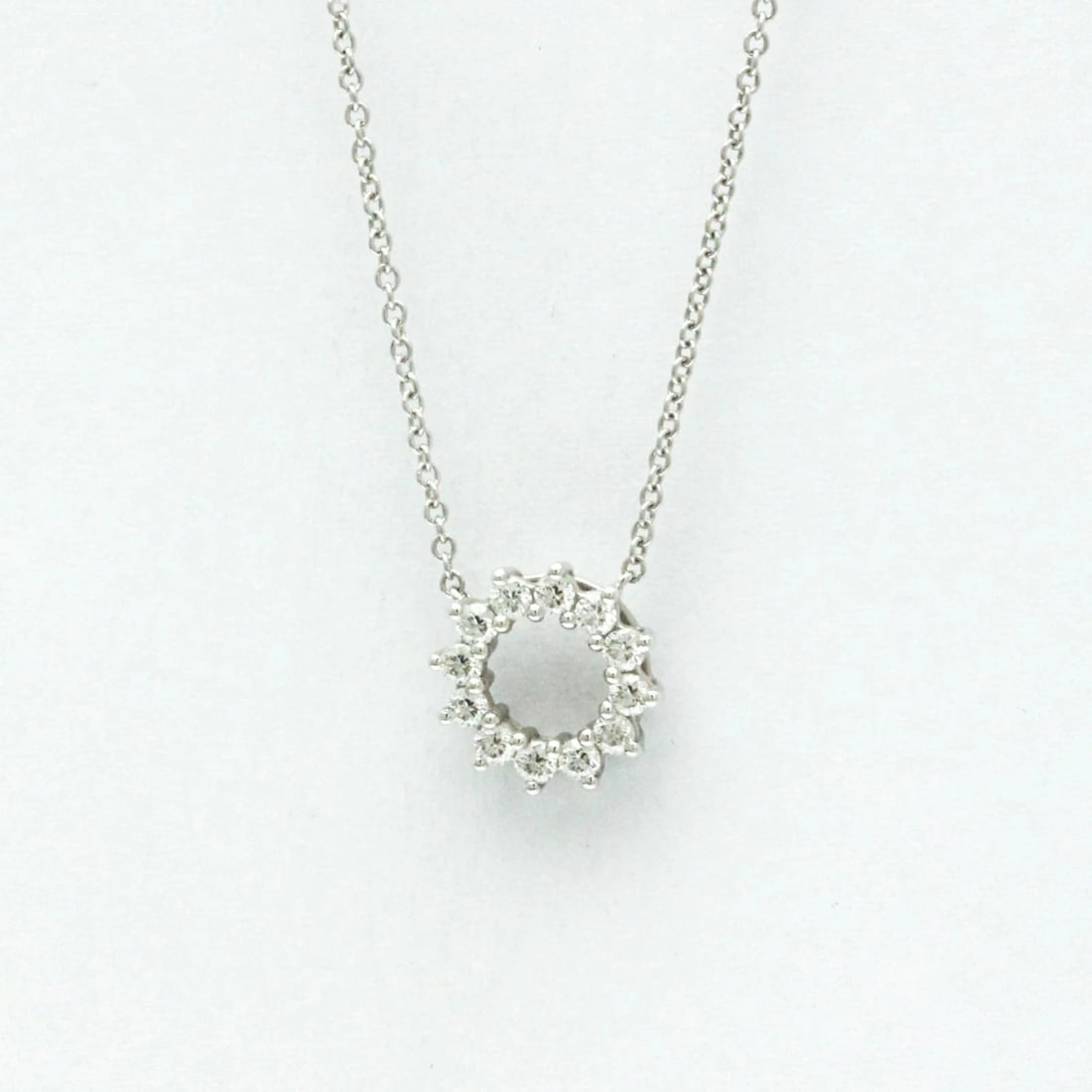 TIFFANY & CO. OPEN CIRCLE MINI PENDANT NECKLACE PT950 DIAMOND: Tiffany & Co. Open Circle Mini Pendant Necklace Pt950 Diamond Brand: Tiffany & Co. Type: Pendant Necklace Material: Platinum Main Stone/Creation Natural Color: Platinum Size: Necklace Length: 15.9