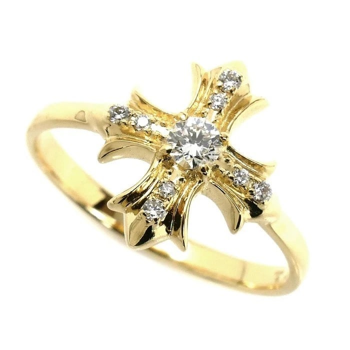 YUKIZAKI K18 YELLOW GOLD REGALIA DIAMOND RING: Yukizaki K18 Yellow Gold Regalia Diamond Ring Brand: Yukizaki Type: Ring Material: Yellow Gold (K18 Au750) Main Stone/Creation Natural Color: Gold Size: 8 US Accessories: None Accessories