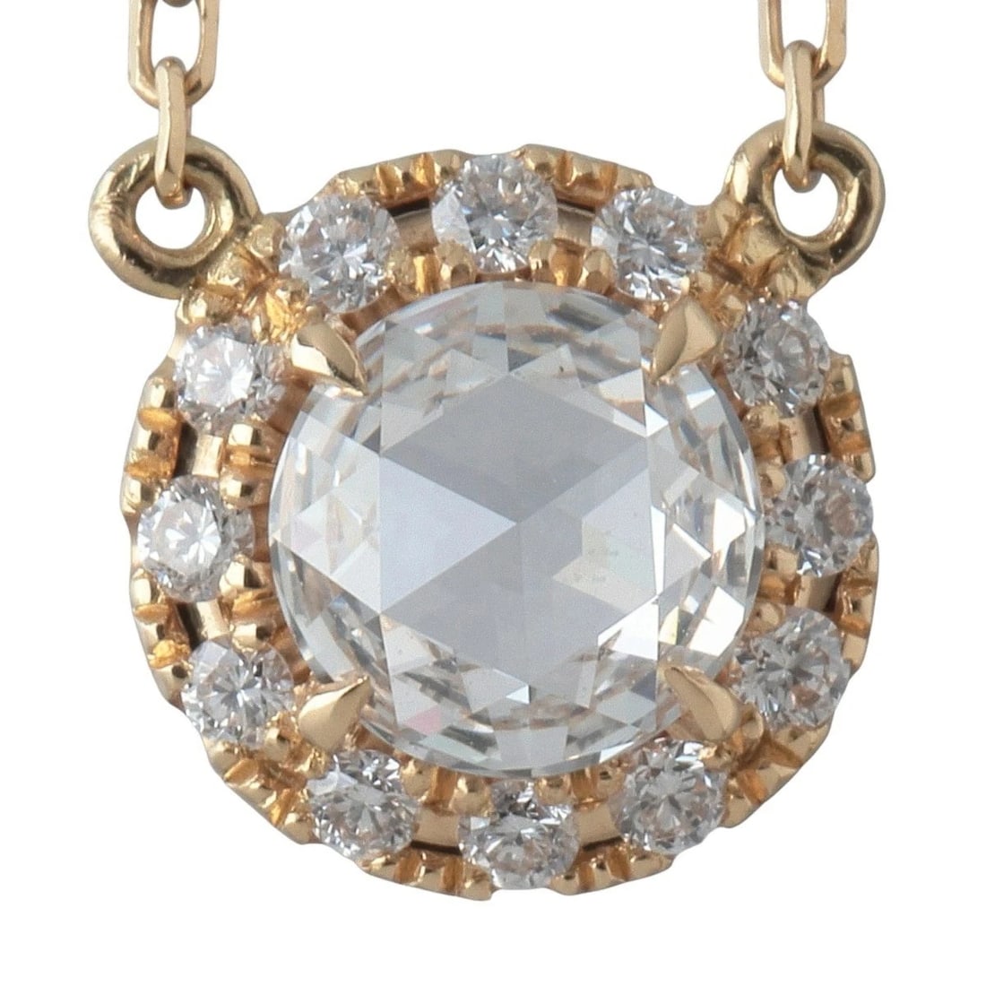 AHKAH VIVIENNE ROSE DIAMOND NECKLACE 18K YELLOW GOLD: AHKAH Vivienne Rose Diamond Necklace 18K Yellow Gold Brand: AHKAH Type: Necklace Material: 18K Yellow Gold Main Stone/Creation Natural Color: Yellow Gold Size: Chain Length: 15.75 inches (40 cm) P