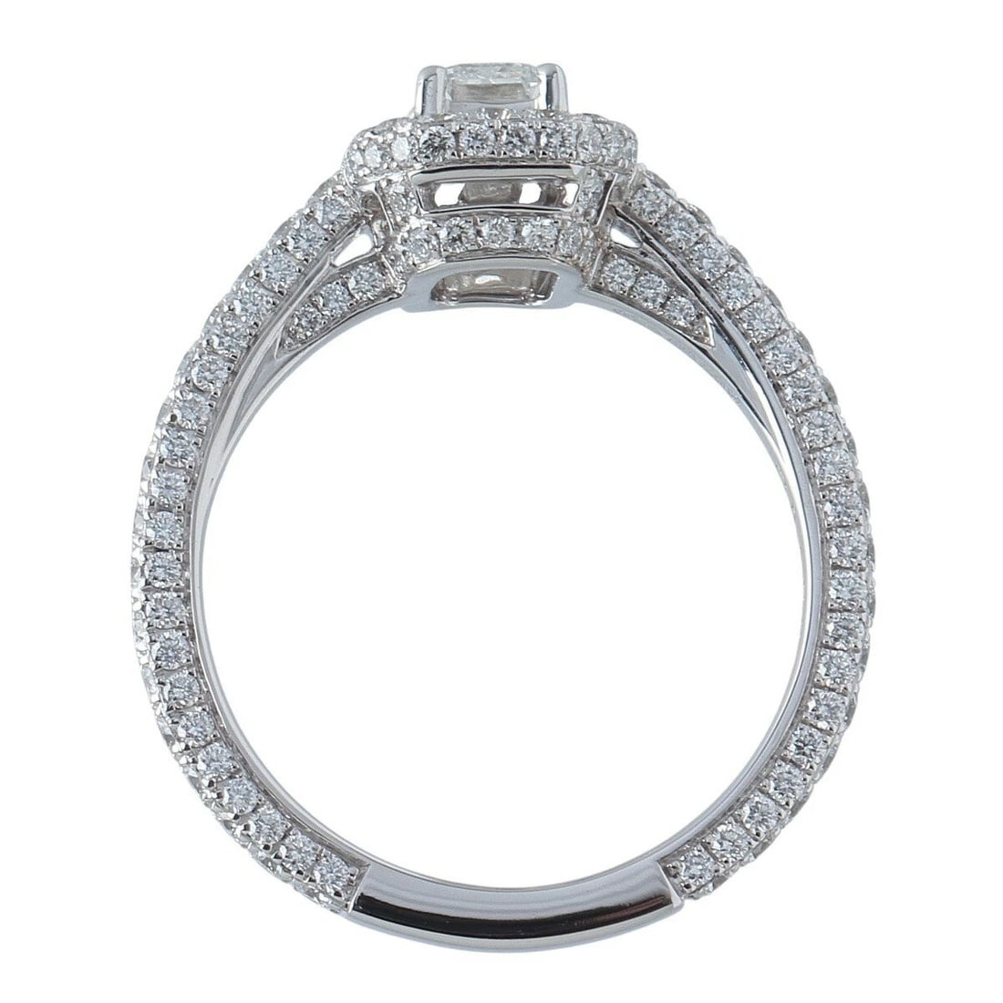 GRAFF CONSTELLATION EMERALD CUT DIAMOND ENGAGEMENT RING: Graff Constellation Emerald Cut Diamond Engagement Ring Brand: Graff Type: Ring Material: White Gold (Au750 / 18K) Main Stone/Creation Natural Color: White Gold Size: 5.25-5.5 US Accessories: