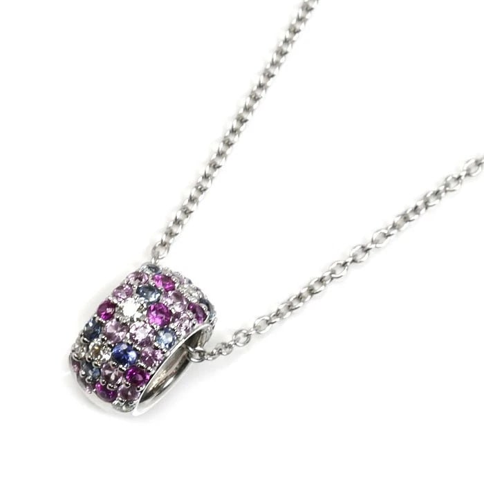 PONTE VECCHIO K18 WHITE GOLD SAPPHIRE DIAMOND NECKLACE (1 of 3)