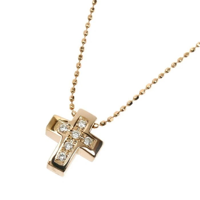 4°C CROSS DIAMOND NECKLACE 18K PINK GOLD K18PG PENDANT (1 of 4)