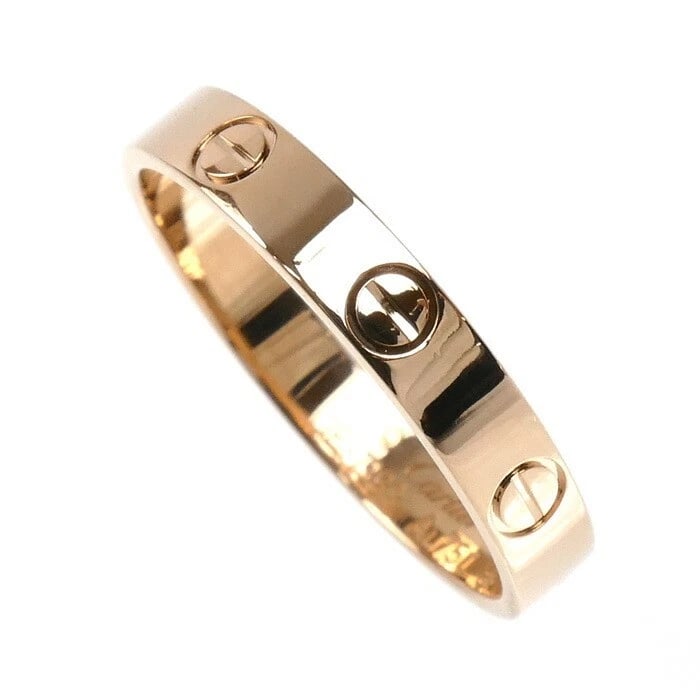 CARTIER MINI LOVE RING K18 PINK GOLD: Cartier Mini Love Ring K18 Pink Gold Brand: Cartier Type: Ring Material: 18K Pink Gold Color: Pink Gold Size: 8.5 US Accessories: None Accessories Notice: When purchasing pre-owned goods,