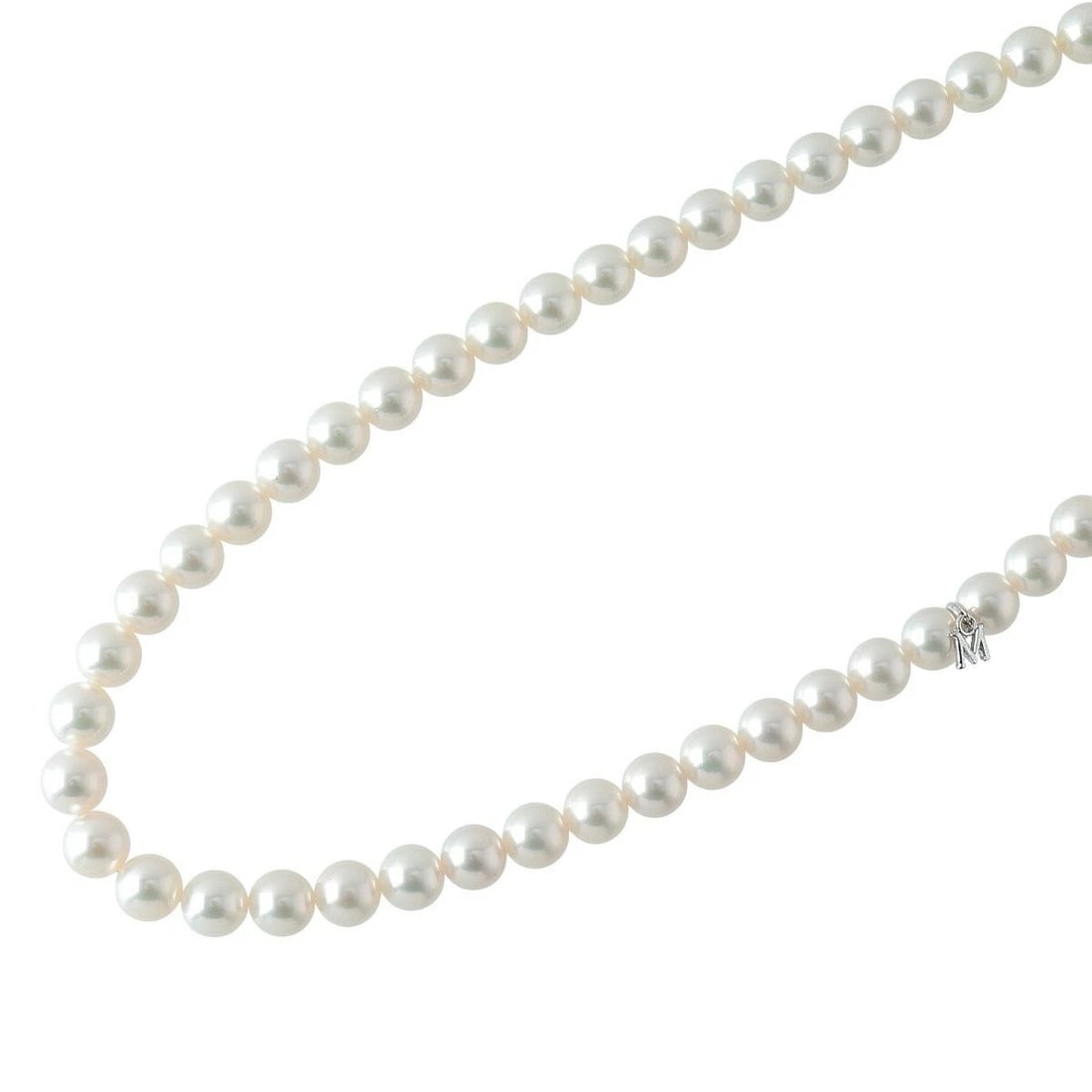 MIKIMOTO AKOYA PEARL NECKLACE SILVER: MIKIMOTO Akoya Pearl Necklace Silver Brand: Mikimoto Type: Necklace Material: Sterling Silver Main Stone/Creation Akoya Pearl Color: Silver Size: Necklace Length: Approx. 16.5 in (42 cm) Accessor