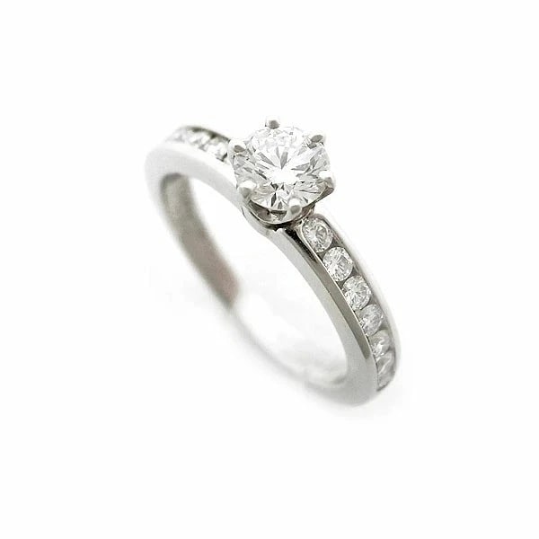 TIFFANY & CO. TIFFANY SETTING DIAMOND RING: Tiffany & Co. Tiffany Setting Diamond Ring Brand: Tiffany & Co. Type: Ring Material: Platinum Main Stone/Creation Natural Color: Silver Size: 3.25 US Accessories: None Accessories Notice: