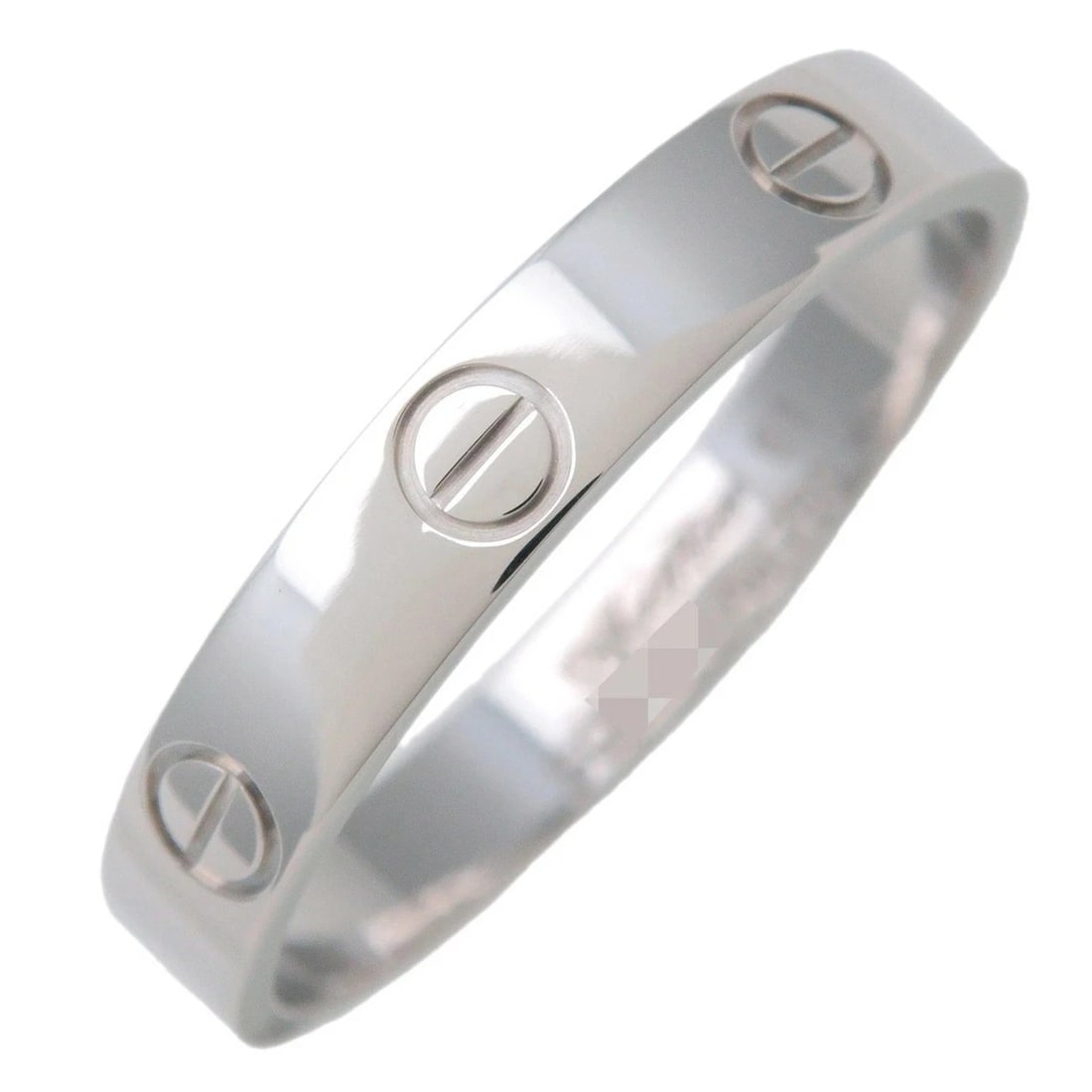 CARTIER MINI LOVE RING 18K WHITE GOLD: Cartier Mini Love Ring 18K White Gold Brand: Cartier Type: Ring Material: 18K White Gold Color: White Gold Size: 9.5 US Accessories: None Accessories Notice: When purchasing pre-owned good
