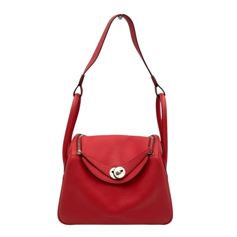 HERMES LINDY 26 SHOULDER BAG: HERMES Lindy 26 Shoulder Bag Brand: HERMES Type: Shoulder Bag Material: Taurillon Clemence Color: Rose Jaipur SVHardware Size: W10.2 x H7.5x D5.1inch Accessories: None Accessories Notice: