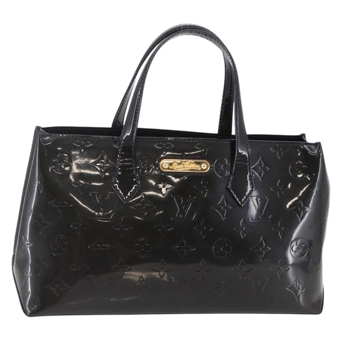 LOUIS VUITTON VERNIS WILSHIRE PM TOTE BAG: LOUIS VUITTON Vernis Wilshire PM Tote Bag Brand: LOUIS VUITTON Type: Tote Bag Material: Patent Leather Color: Blue Infini Size: W11.8 x H7.1 x D4.3inch(Approx) Accessories: None Accessorie