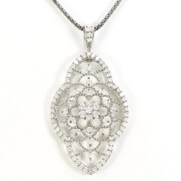 JEWELRY 18K WHITE GOLD NECKLACE DIAMOND (1 of 2)
